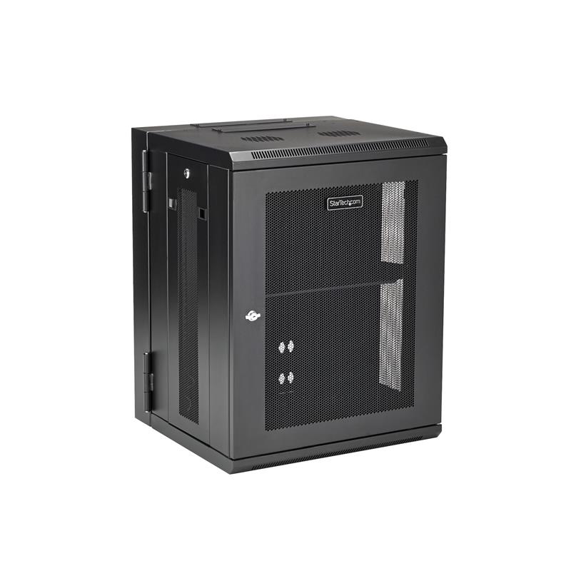 StarTech.com 15U 19"" Wandmonteerbaar Netwerk Cabinet, Diepte 40cm (16""), Afsluitbaar IT Rack voor Netwerk Switch/Apparatuur, Geventileerd Data Rack 