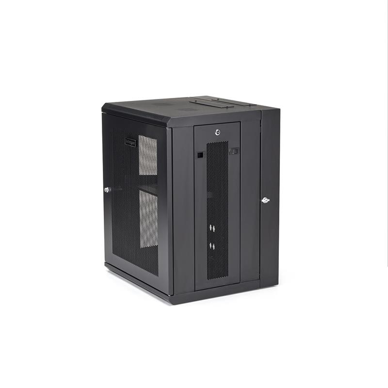 StarTech.com 15U 19"" Wandmonteerbaar Netwerk Cabinet, Diepte 40cm (16""), Afsluitbaar IT Rack voor Netwerk Switch/Apparatuur, Geventileerd Data Rack 