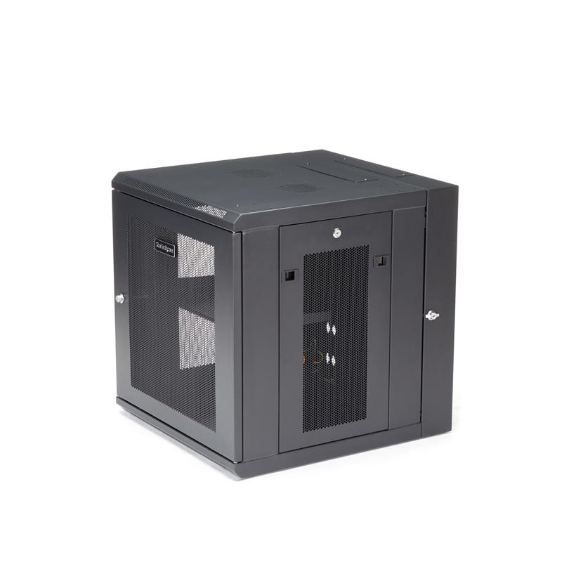 StarTech.com 12U 19"" Wandmonteerbaar Netwerk Cabinet, Diepte 51cm (20""), 4 Post, Afsluitbaar IT Rack met Schap, Geventileerd Data Rack voor Switch, 