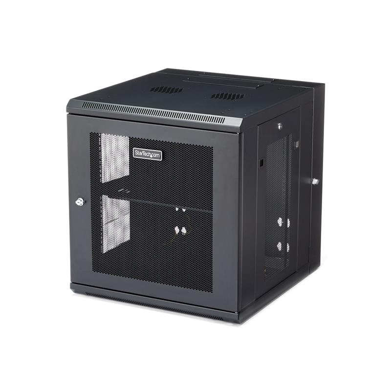 StarTech.com 12U 19"" Wandmonteerbaar Netwerk Cabinet, Diepte 51cm (20""), 4 Post, Afsluitbaar IT Rack met Schap, Geventileerd Data Rack voor Switch, 