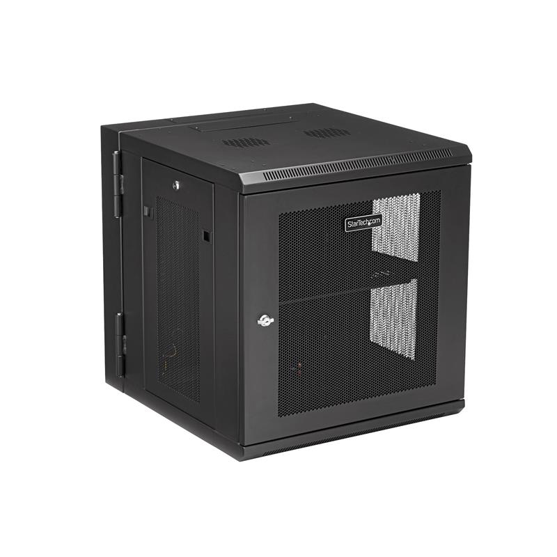 StarTech.com 12U 19"" Wandmonteerbaar Netwerk Cabinet, Diepte 51cm (20""), 4 Post, Afsluitbaar IT Rack met Schap, Geventileerd Data Rack voor Switch, 