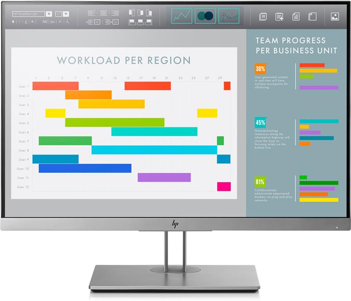HP EliteDisplay E243i LED display 61 cm (24"") 1920 x 1200 Pixels WUXGA Flat Zwart, Zilver