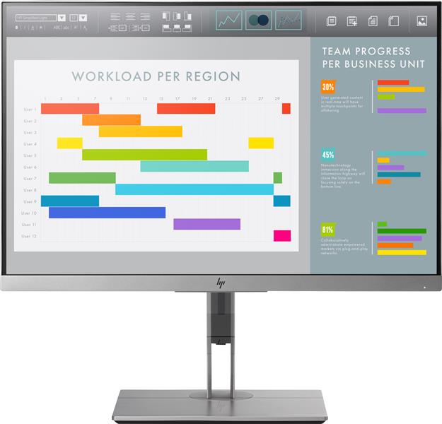 HP EliteDisplay E243i LED display 61 cm (24"") 1920 x 1200 Pixels WUXGA Flat Zwart, Zilver