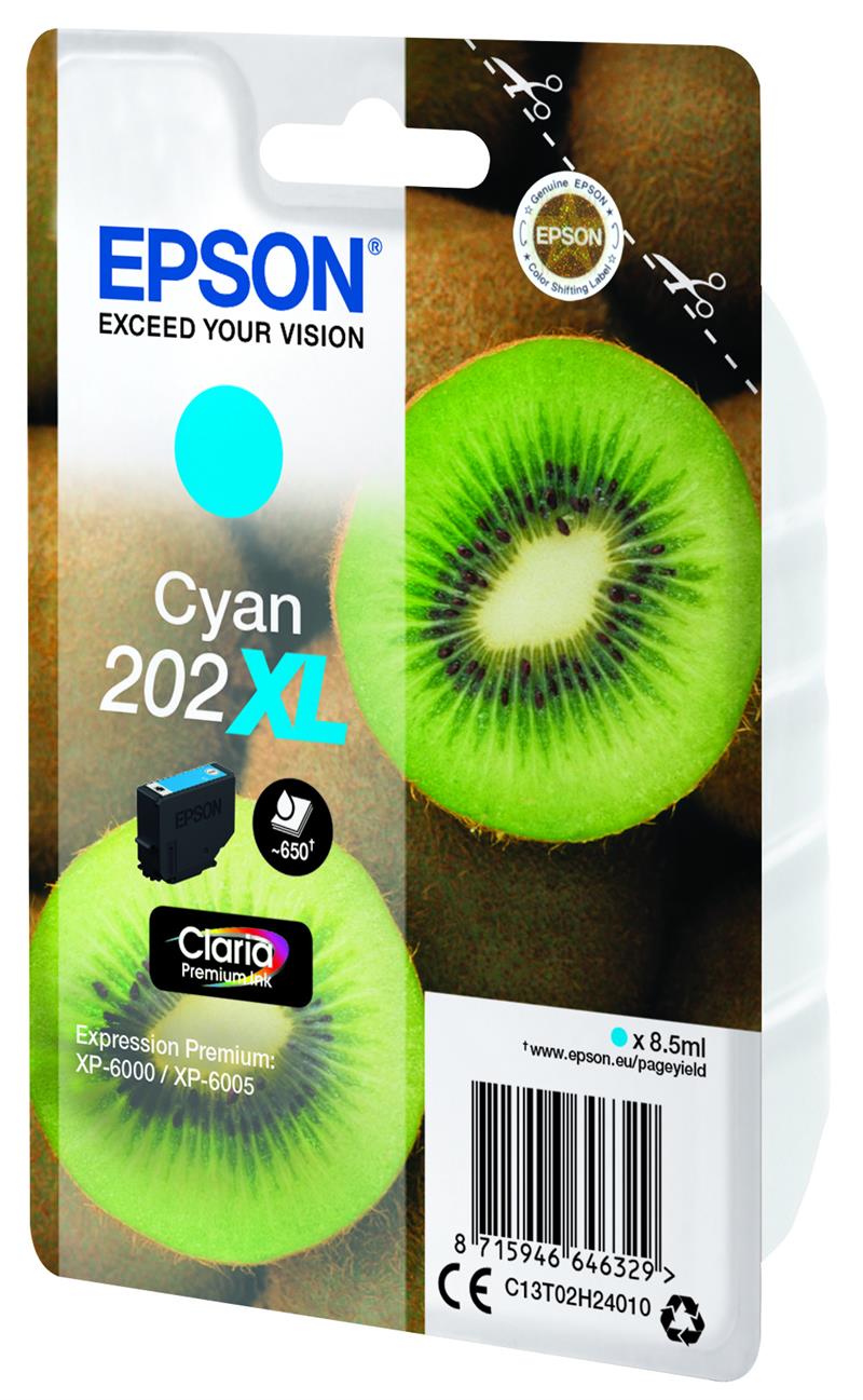 Epson Kiwi Singlepack Cyan 202XL Claria Premium Ink