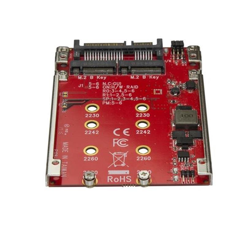 StarTech.com Dubbel sleufs M.2 schijf naar SATA adapter voor 2.5"" drive bay RAID