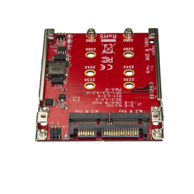 StarTech.com Dubbel sleufs M.2 schijf naar SATA adapter voor 2.5"" drive bay RAID