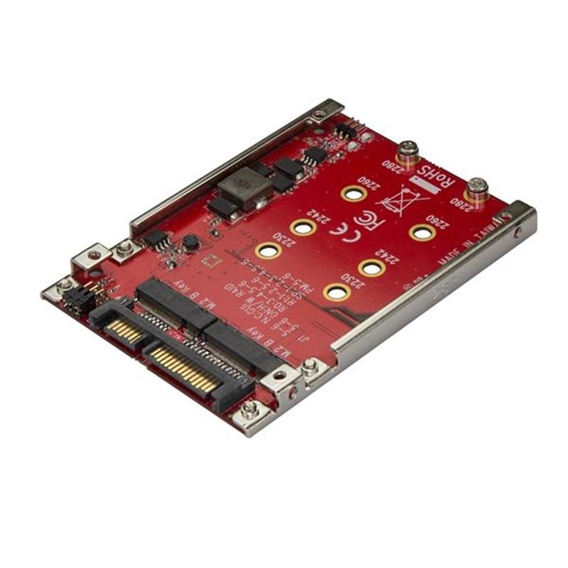 StarTech.com Dubbel sleufs M.2 schijf naar SATA adapter voor 2.5"" drive bay RAID