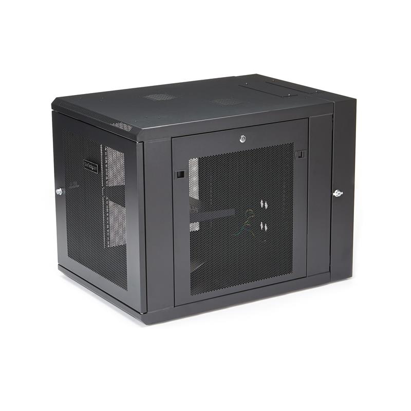 StarTech.com 12U 19"" Wandmonteerbaar Netwerk Cabinet, Diepte 61cm (24""), 4 Post, Afsluitbaar IT Rack met Schap, Geventileerd Data Rack voor Switch, 