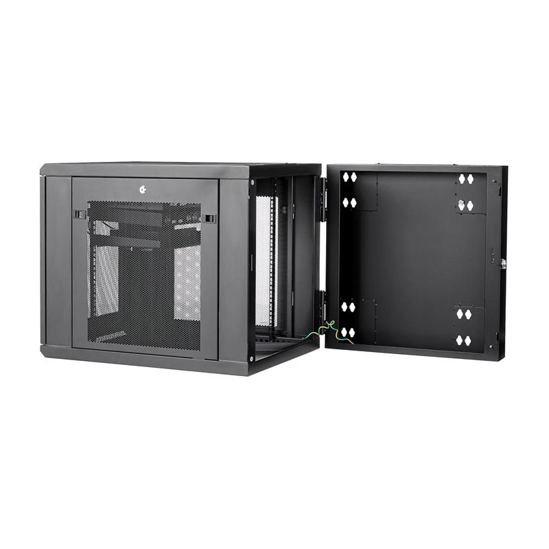 StarTech.com 12U 19"" Wandmonteerbaar Netwerk Cabinet, Diepte 61cm (24""), 4 Post, Afsluitbaar IT Rack met Schap, Geventileerd Data Rack voor Switch, 