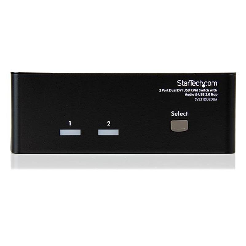 StarTech.com 2-poort Dual DVI USB KVM-switch met Audio en USB 2.0-hub