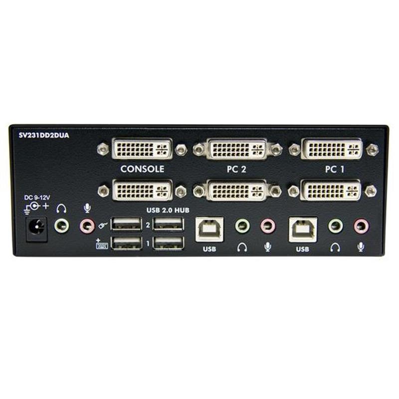 StarTech.com 2-poort Dual DVI USB KVM-switch met Audio en USB 2.0-hub