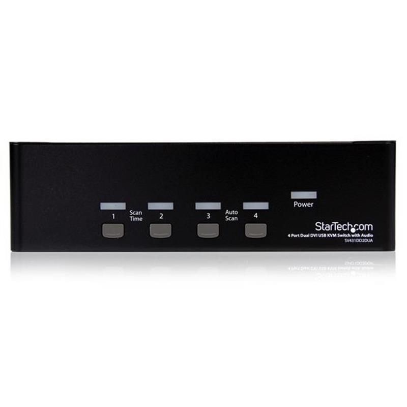 StarTech.com 4-poort Dual DVI USB KVM-switch met Audio en USB 2.0-hub