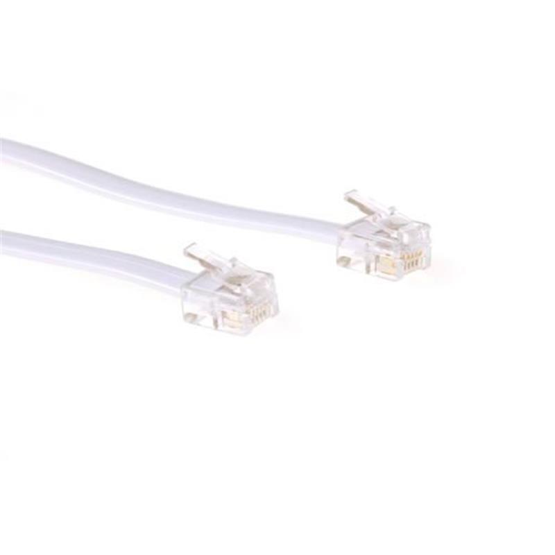 ACT Modulaire telefonie kabel RJ-12 - RJ-12 wit