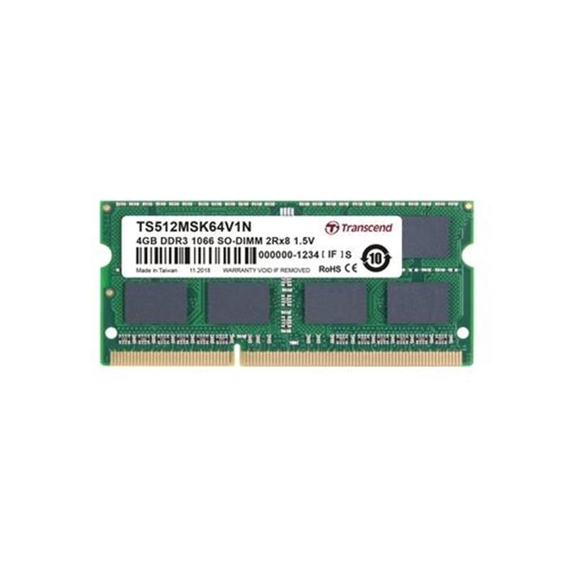 Transcend 4GB DDR3 204-pin SO-DIMM Kit geheugenmodule 2 x 8 GB 1066 MHz