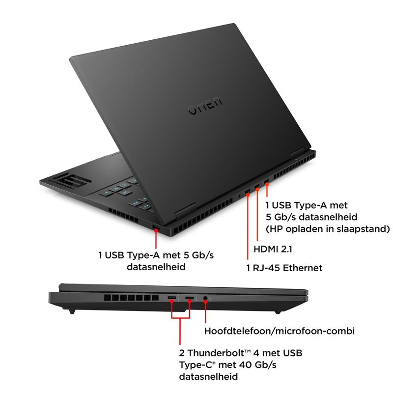 HP OMEN 16-xf0075nd AMD Ryzen™ 9 7940HS Laptop 40,9 cm (16.1"") Quad HD 32 GB DDR5-SDRAM 1 TB SSD NVIDIA GeForce RTX 4070 Wi-Fi 6E (802.11ax) Windows 