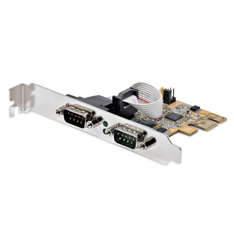 StarTech.com 2-Port PCI Express Seriële Interface Kaart, Dual Port PCIe naar RS232 (DB9) Seriële Kaart, 16C1050 UART, Low/Full Profile Beugels, COM Re