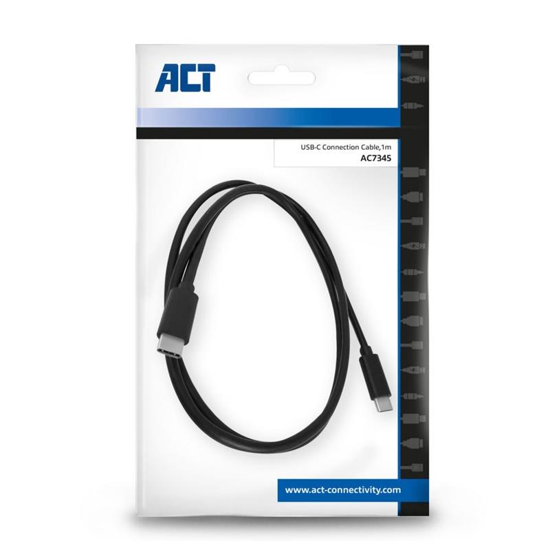 ACT AC7345 USB-kabel 1 m USB 3.2 Gen 1 (3.1 Gen 1) USB C Zwart