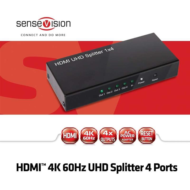 CLUB3D HDMI 2.0 UHD Splitter 4 Ports