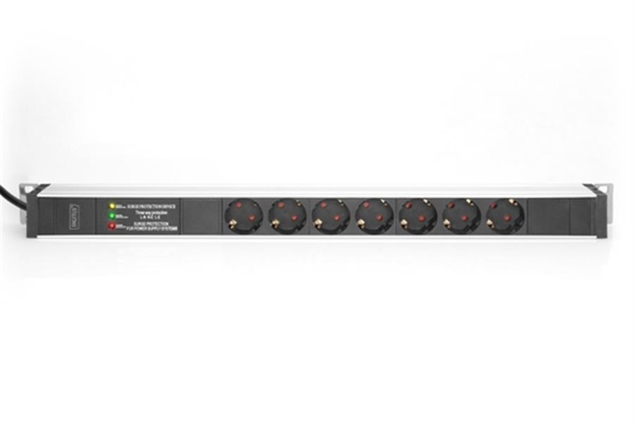 Aluminium PDU - Rackmountable - frequency filter 16A - 4000W - 250VAC 50 60Hz - 7x safety - 2m