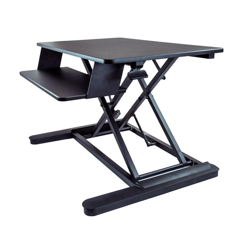 StarTech.com Zit Sta Bureau Converter met Toetsenbordlade, In Hoogte Verstelbaar Ergonomisch Ruim Bureau/Bureaublad (88 x 53cm), Geschikt voor 2 Monit