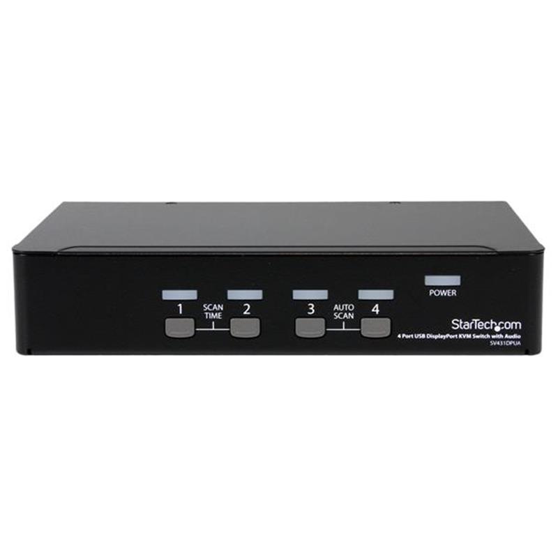 StarTech.com 4-poort USB DisplayPort KVM-switch met Audio