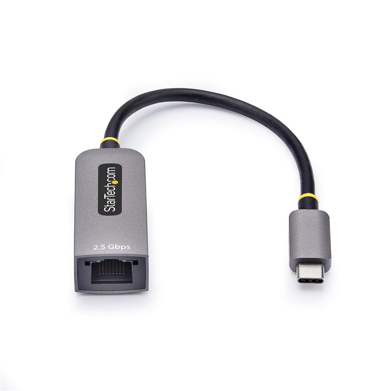 StarTech.com 2.5GbE USB-C naar Ethernet Adapter, NBASE-T NIC, USB 3.0 Type-C 2.5/1G Multi Speed Netwerk, Thunderbolt Compatibel, Windows & Mac