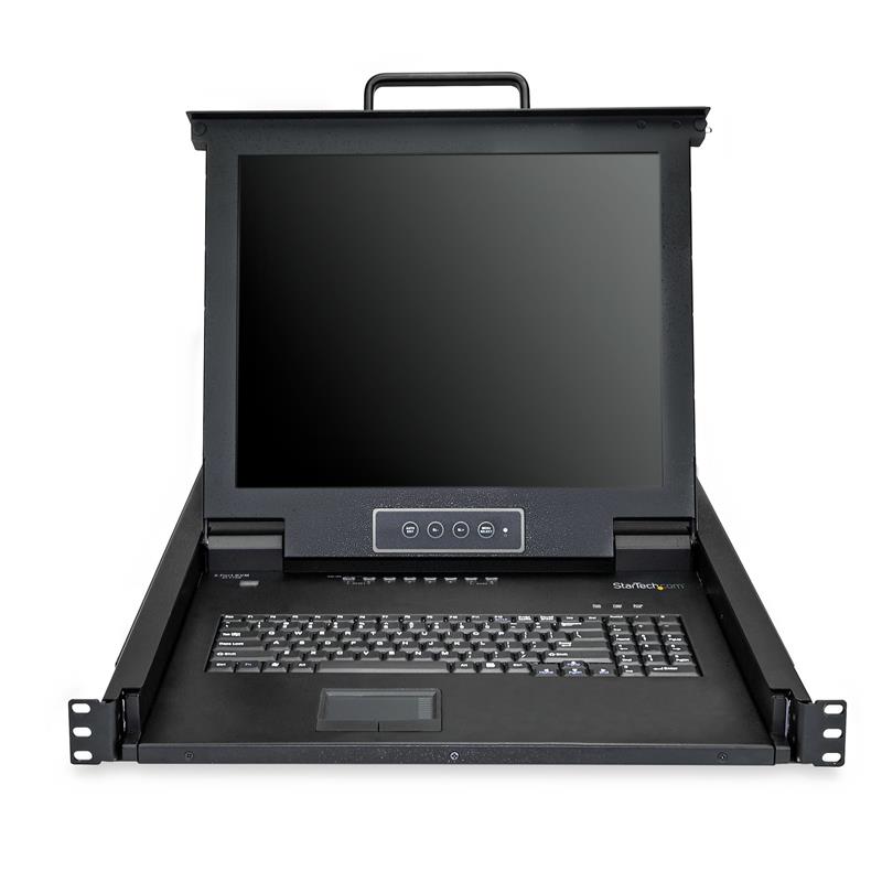 StarTech.com 8 port KVM Rack Console met 1,8m Lange Kabels, Geïntegreerde KVM Switch met 17"" LCD Scherm, Universele 1U LCD KVM Console, OSD KVM, Duur