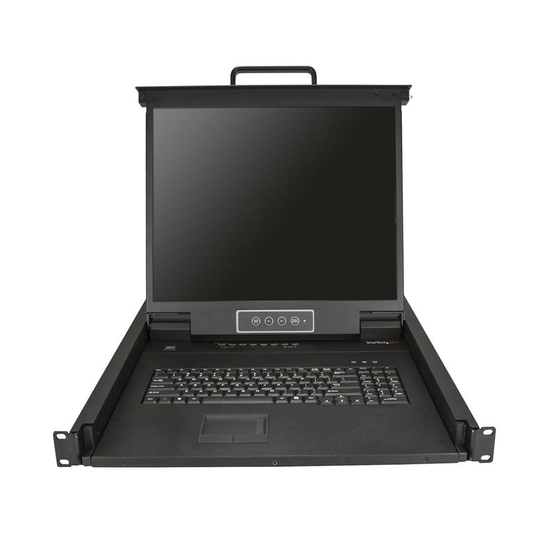 StarTech.com 8 port KVM Rack Console met 1,8m Lange Kabels, Geïntegreerde KVM Switch met 19"" LCD Scherm, Universele 1U LCD KVM Console, OSD KVM, Duur