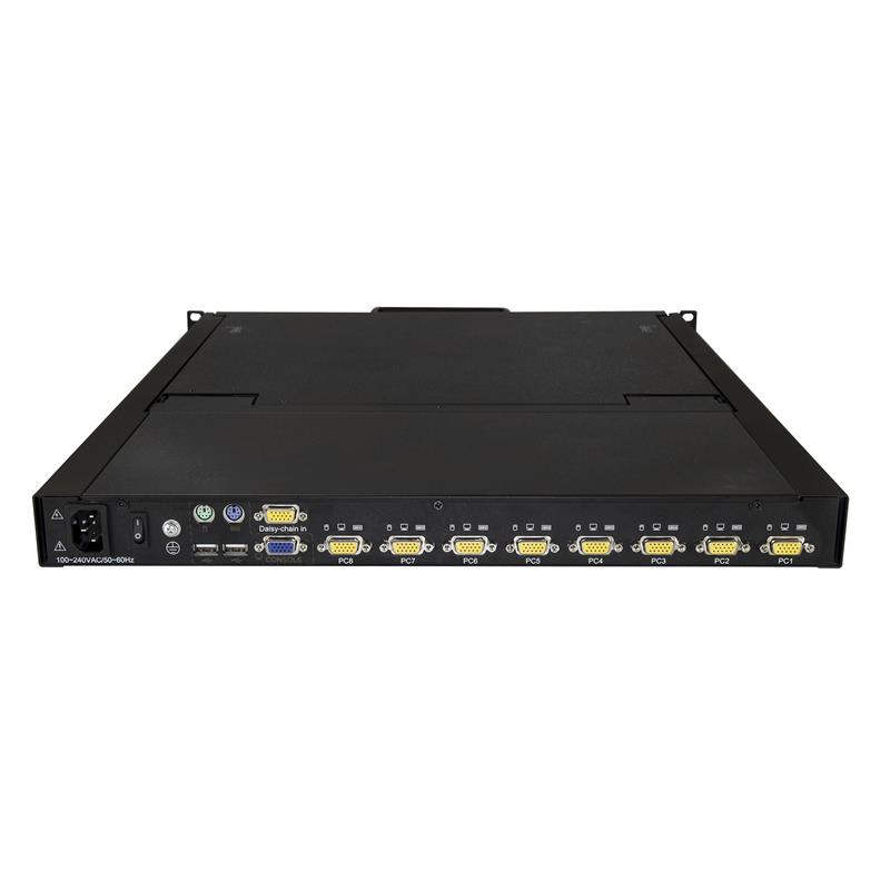 StarTech.com 8 port KVM Rack Console met 1,8m Lange Kabels, Geïntegreerde KVM Switch met 19"" LCD Scherm, Universele 1U LCD KVM Console, OSD KVM, Duur