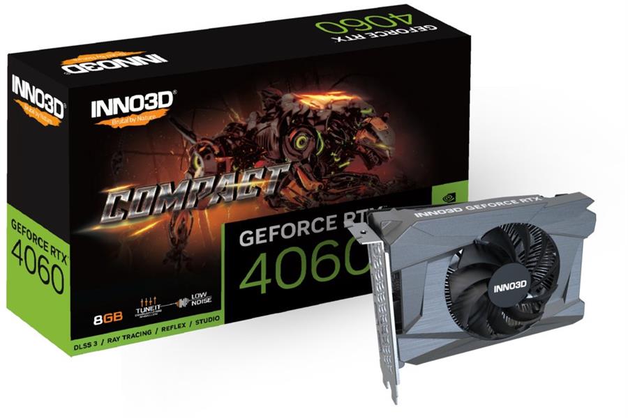 INNO3D GeForce RTX 4060 Compact 8GB GDDR6 128-bit 2460 17Gbps 3xDP HDMI