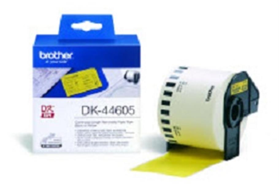 Brother DK-44605 Continuous Removable Yellow Paper Tape (62mm) Geel