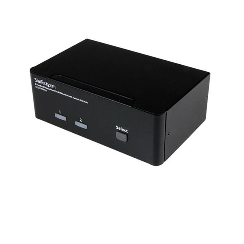 StarTech.com 2-poort Dubbele DisplayPort USB KVM-switch met Audio en USB 2.0-hub