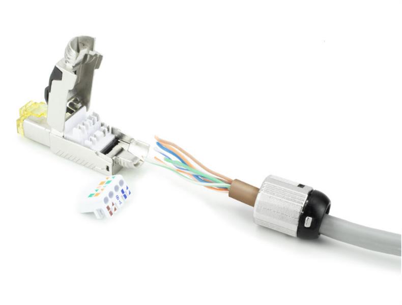 ACT Field termination plug RJ45 CAT6A shielded, toolless, 4PPoE 100W