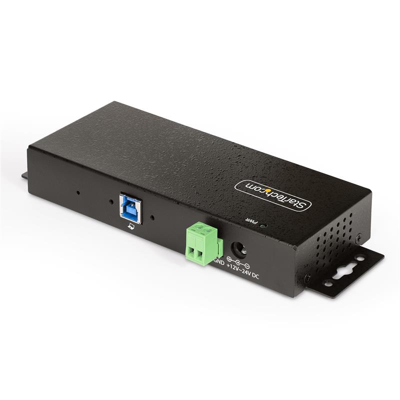 StarTech.com 7-Port Managed USB Hub met 4x USB-A, Heavy Duty met Industriële Stalen Behuizing, ESD & Overspanningsbeveiliging, Wand/Bureau/Din-Rail Mo