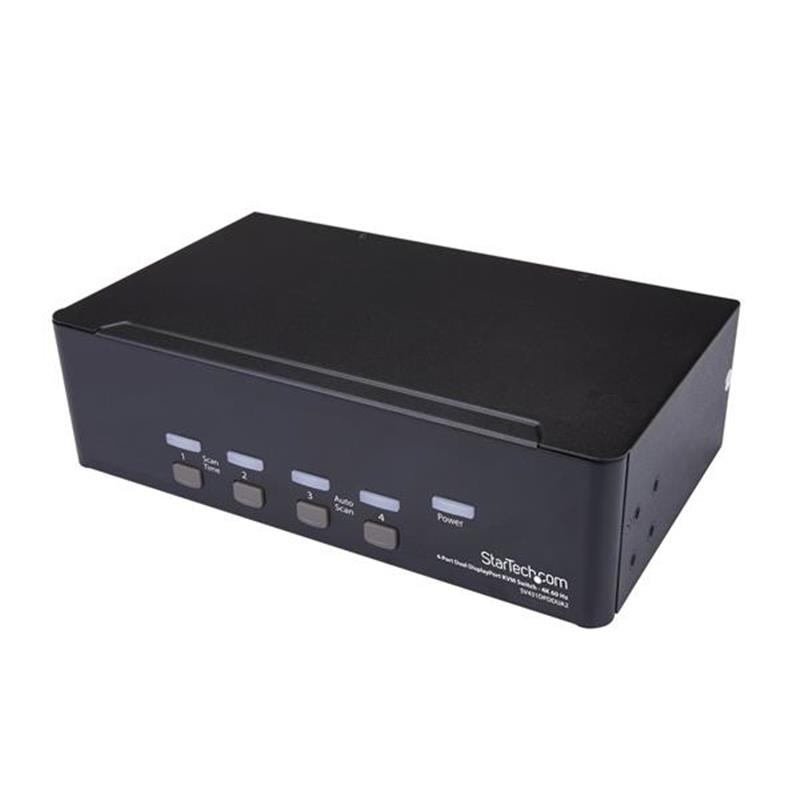 StarTech.com 4 poorts Dual DisplayPort KVM switch 4K 60Hz