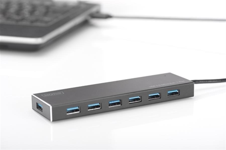 USB 3 0 Hub - 7-port Incl 5V 3 5A power supply - Aluminium housing