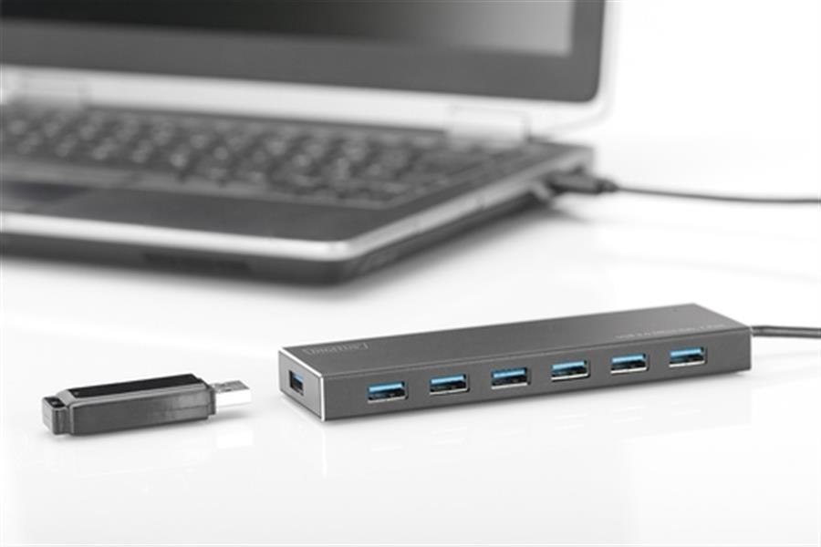 USB 3 0 Hub - 7-port Incl 5V 3 5A power supply - Aluminium housing