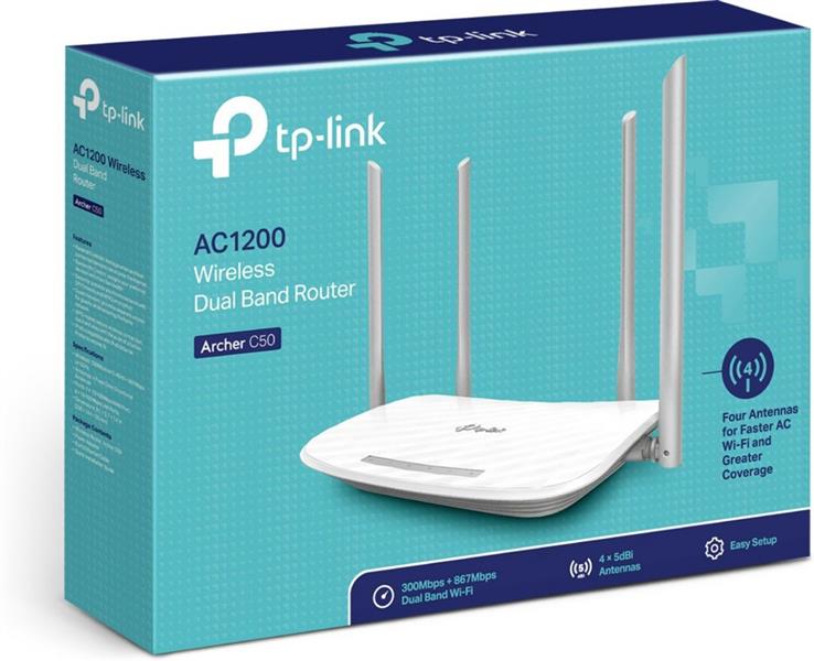 TP-LINK Archer C50 draadloze router Fast Ethernet Dual-band (2.4 GHz / 5 GHz) Wit