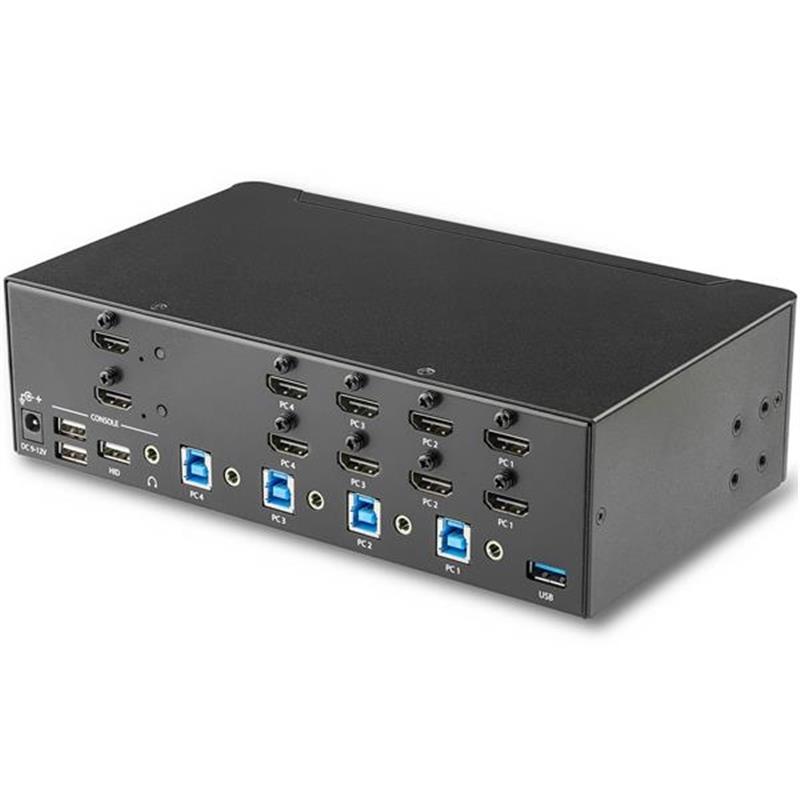 StarTech.com 4 poorts HDMI KVM switch 4K 30Hz dual display