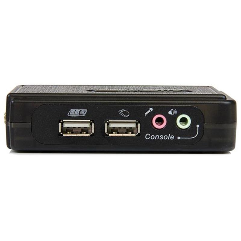 StarTech.com 2-poort USB KVM-switch Zwart met Audio en Bekabeling