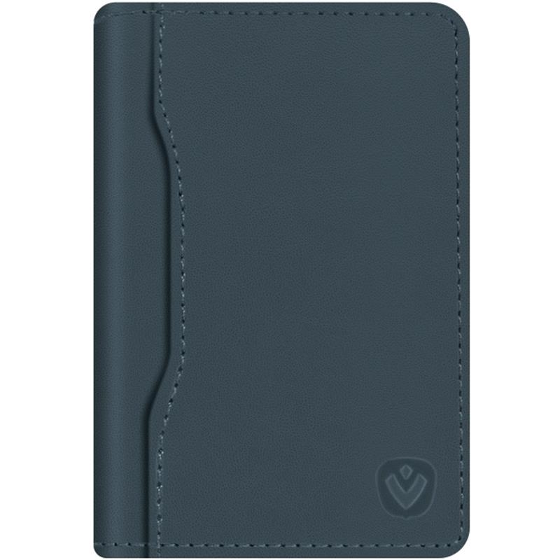Valenta Leather Card Wallet Snap Blue