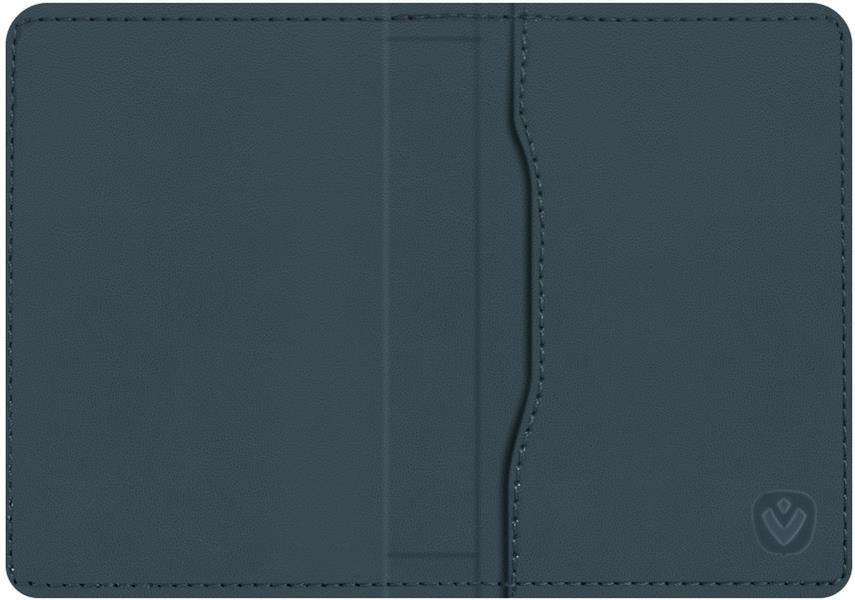 Valenta Leather Card Wallet Snap Blue