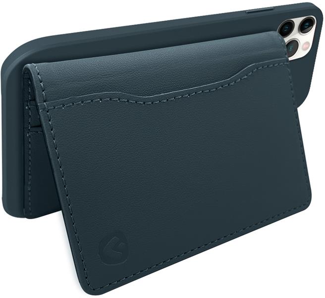 Valenta Leather Card Wallet Snap Blue