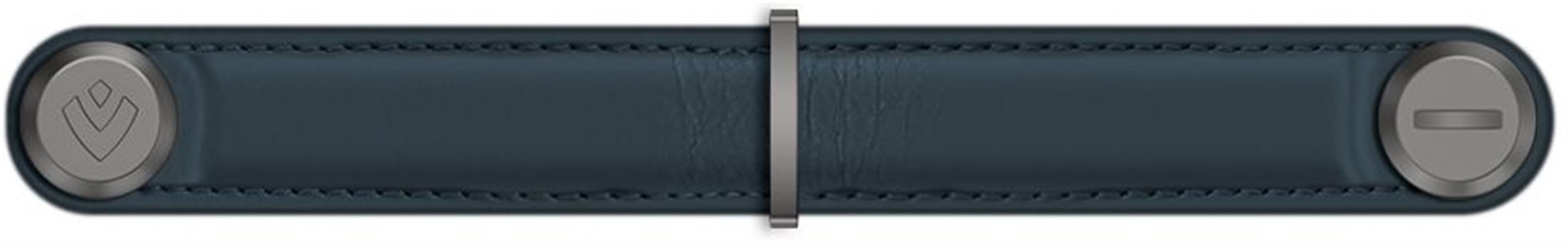 Valenta Leather Key Organizer Snap Blue