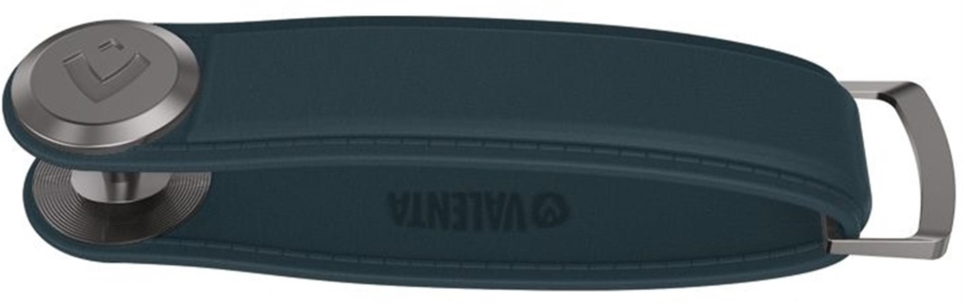 Valenta Leather Key Organizer Snap Blue