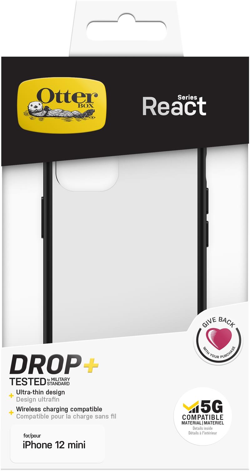 OtterBox React Series voor Apple iPhone 12 mini, transparant/zwart