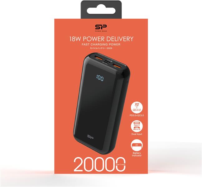 Silicon Power QS28 Lithium-Polymeer (LiPo) 20000 mAh Zwart