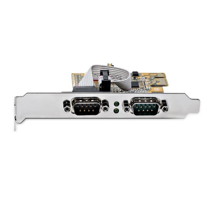 StarTech.com 2-Port PCI Express Seriële Interface Kaart, Dual Port PCIe naar RS232 (DB9) Seriële Kaart, 16C1050 UART, Low/Full Profile Beugels, COM Re