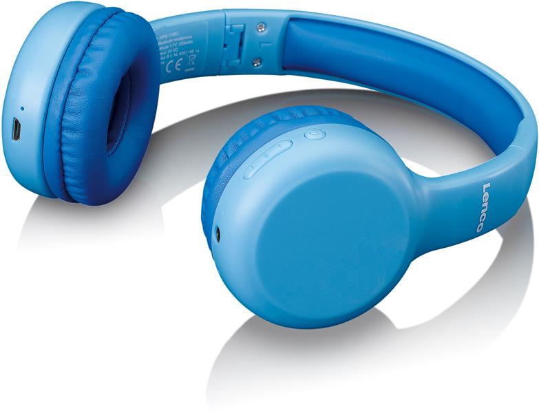  Lenco On-Ear Stereo Bluetooth Headset for Kids Blue