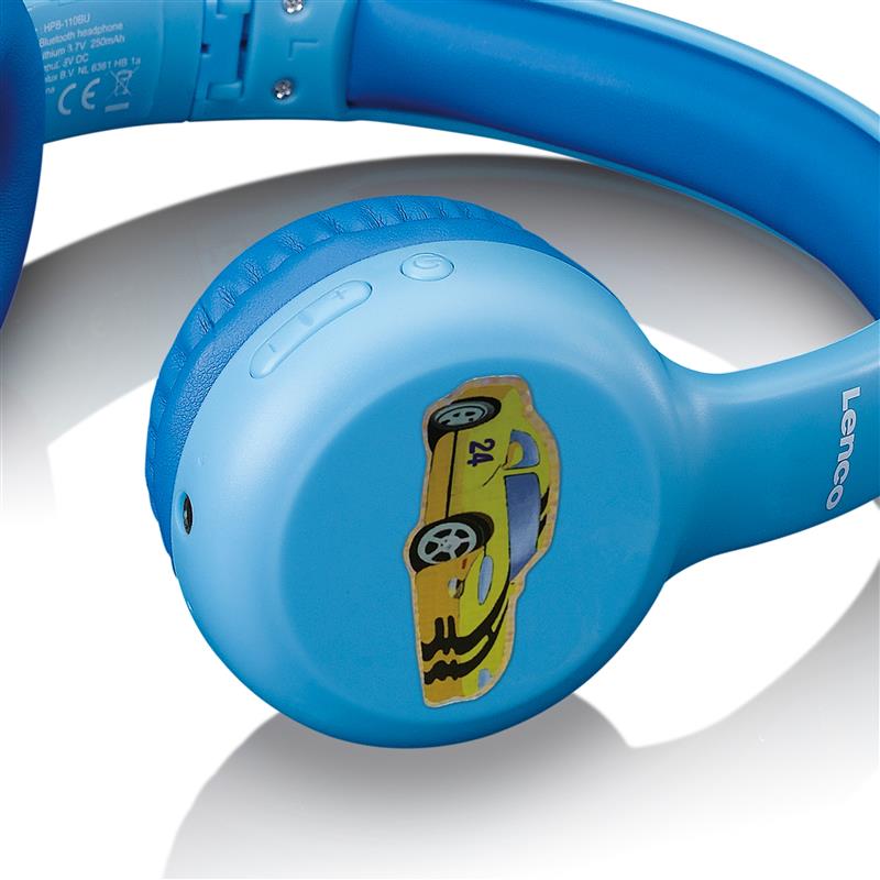  Lenco On-Ear Stereo Bluetooth Headset for Kids Blue